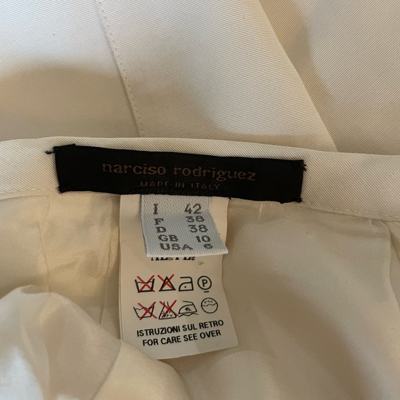 Narciso Rodriguez Made in Italy Cotton & Silk Pencil Skirt in Ivory Size 6 - Picture 4 of 6